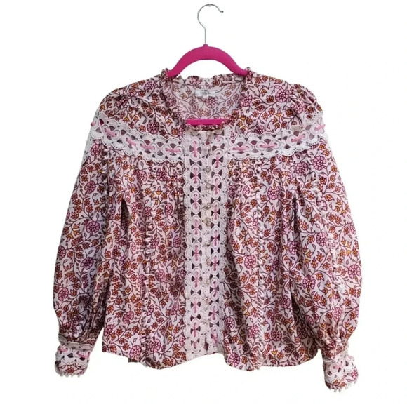 Anthropologie Rahi Floral Brayden Lace Blouse size small - Picture 2 of 4